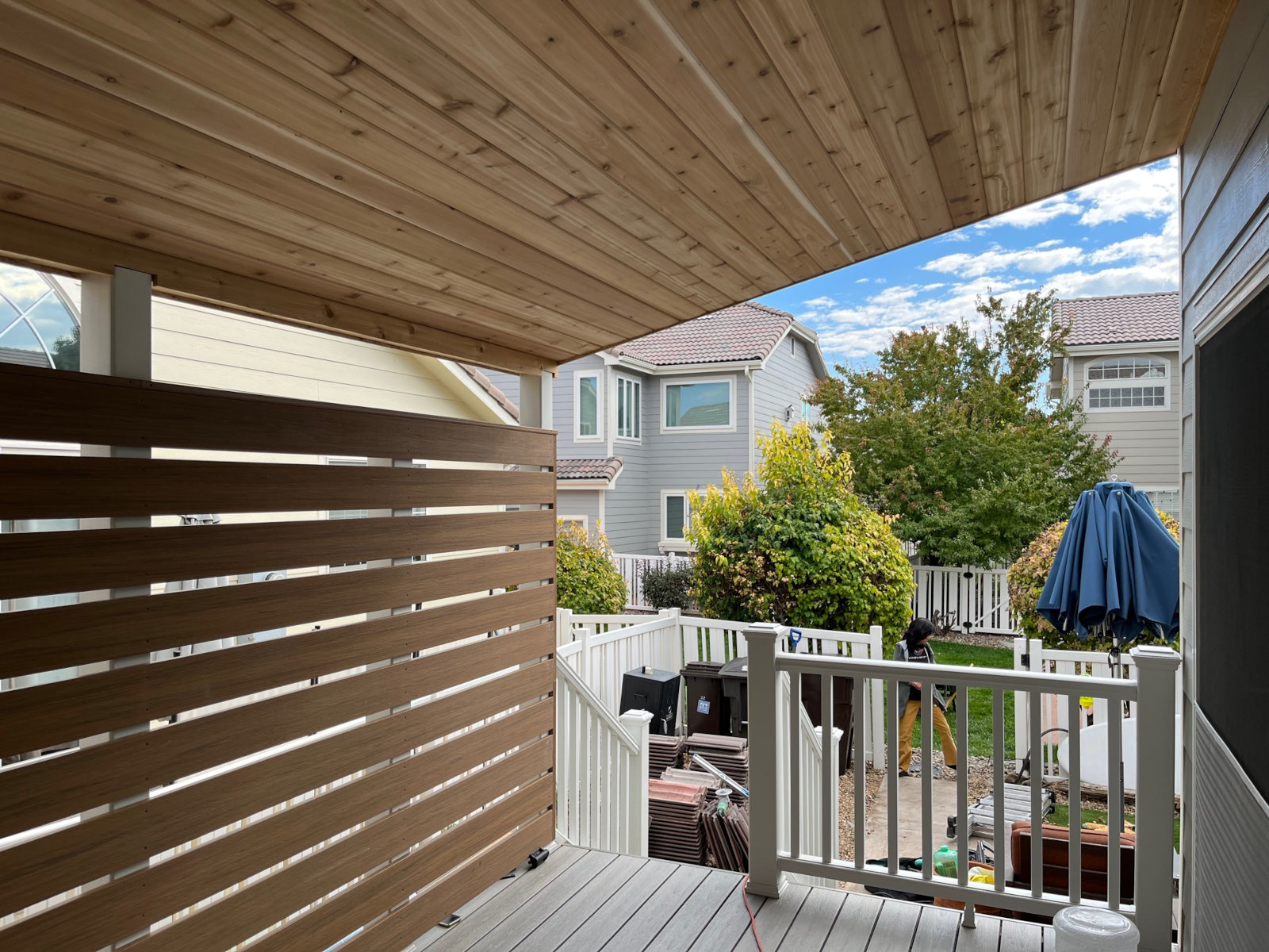 Second Story Deck with Stairs and Wall